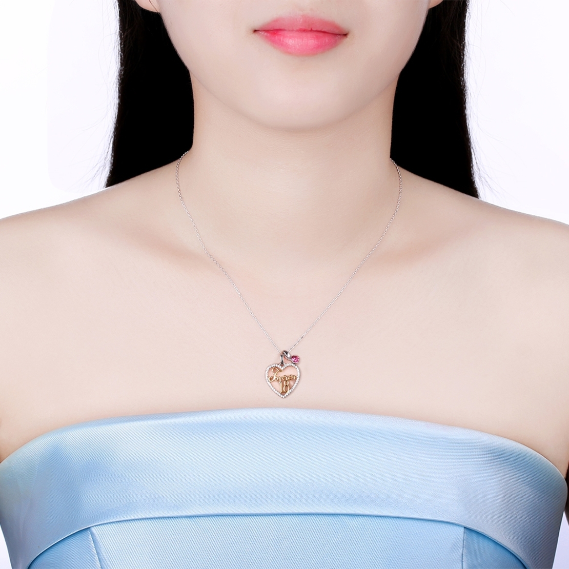Сребърно колие Сърце Swarovski Crystals | колекция Delicate Silver