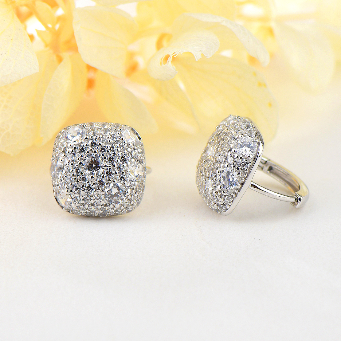 Сребърни обеци с родий 2700000053157 | колекция Delicate Silver