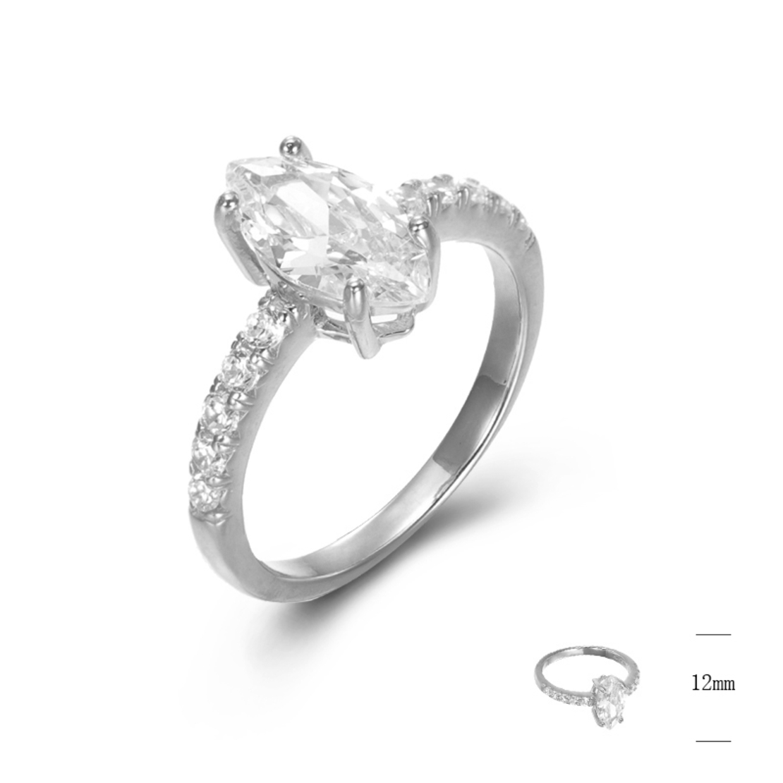 Сребърен пръстен с платина SJ45024R | Колекция Silver Premium