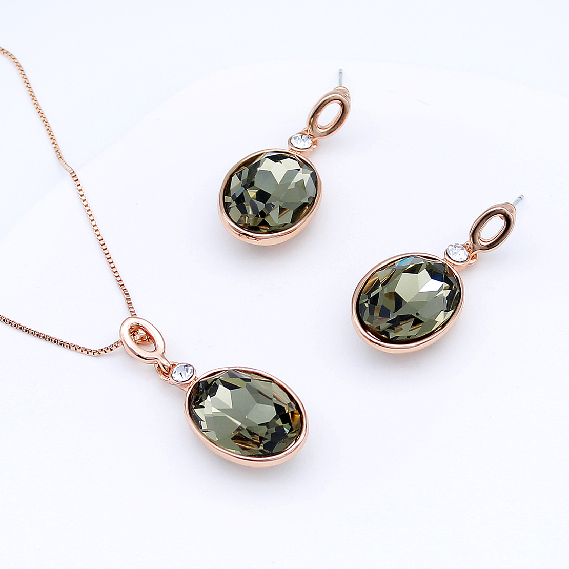 Комплект розово позлатяване маслина | Колекция Rose Gold