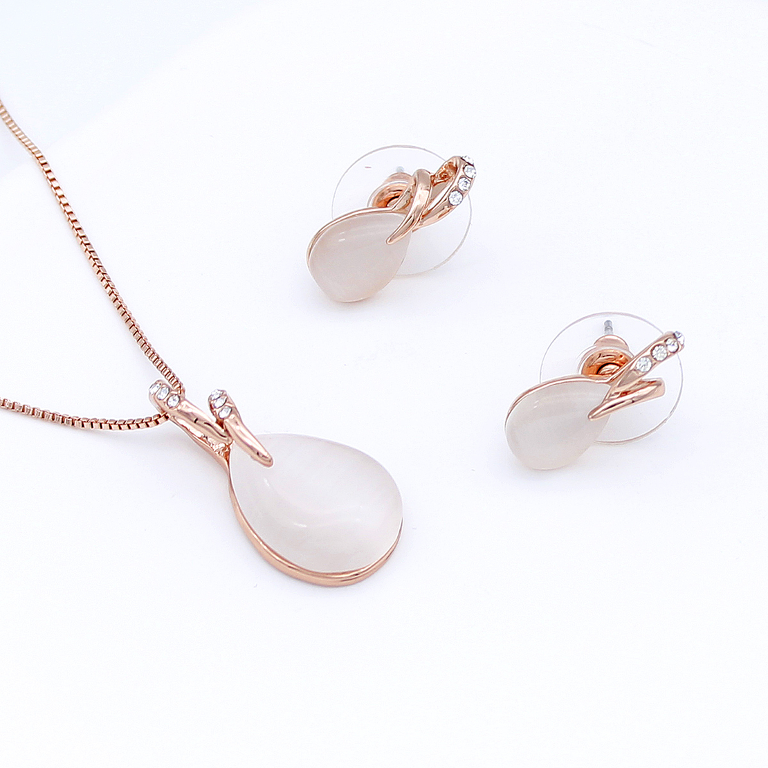 Комплект розово позлатяване котешко око 2610000004984 | Колекция Rose Gold