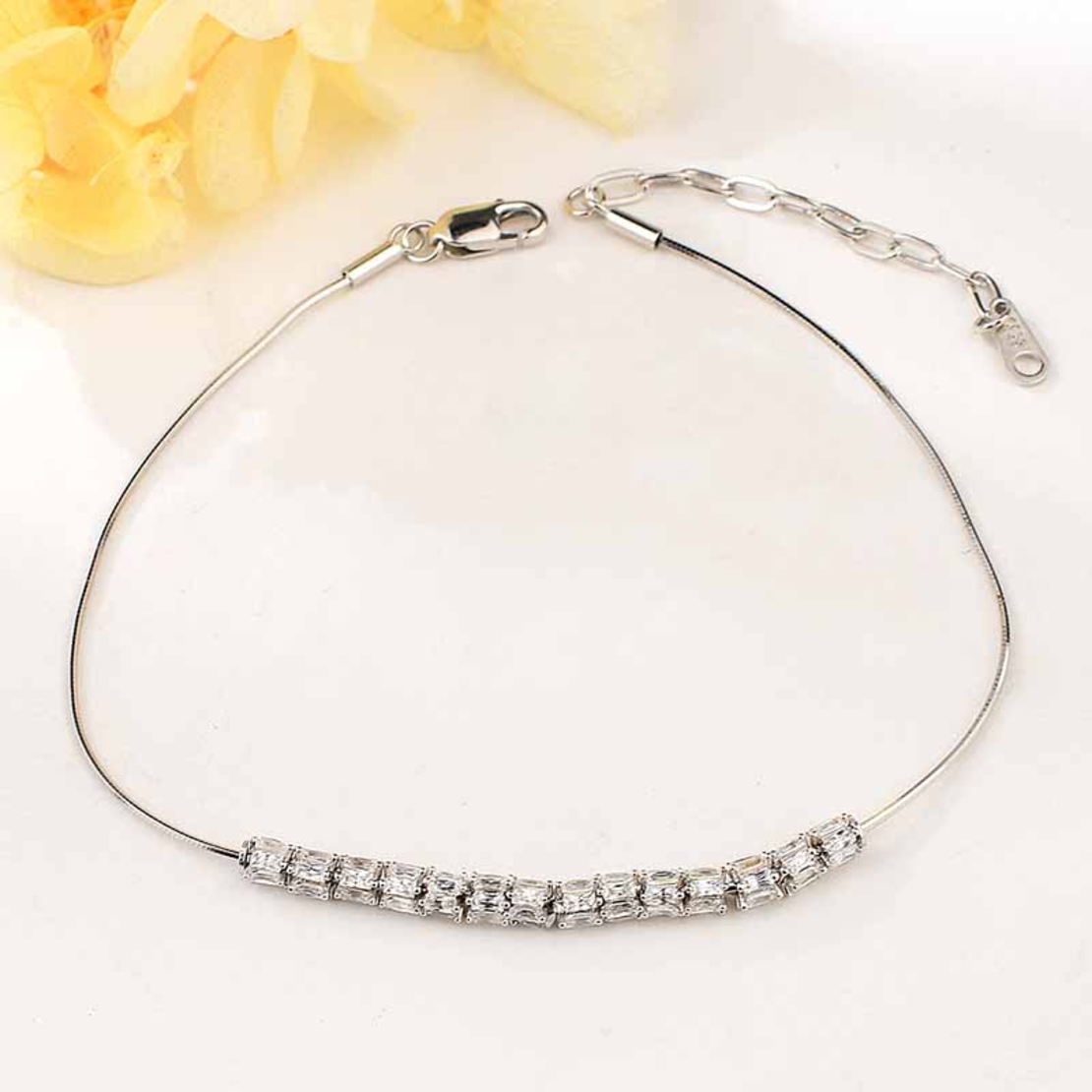 SILVER  JEWELRY - SILVER  BRACELET WITH CRYSTALS