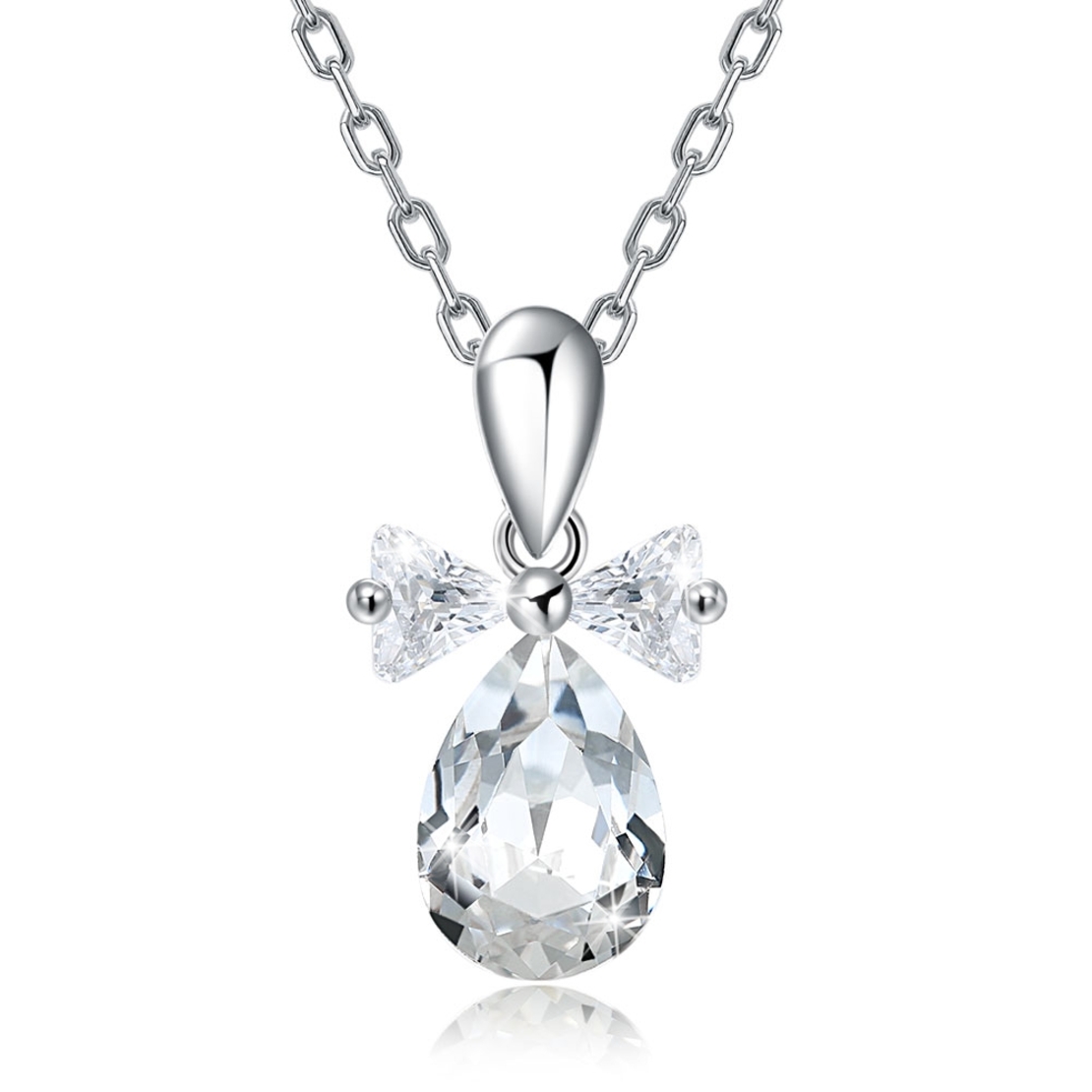 Сребърно колие кристална капка Swarovski Crystals | колекция Delicate Silver