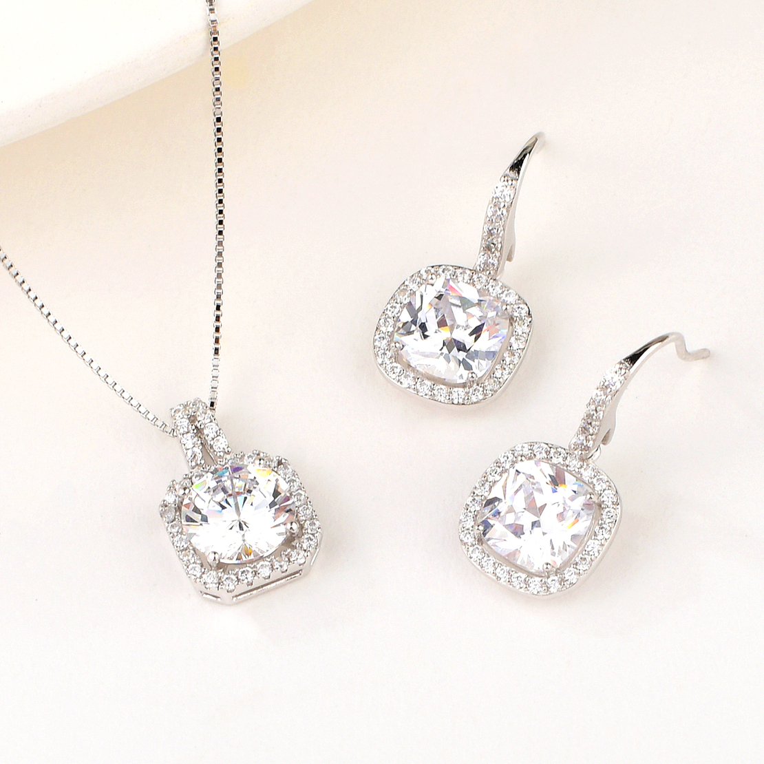 Сребърен комплект с родий 2700000049846 | колекция Delicate Silver