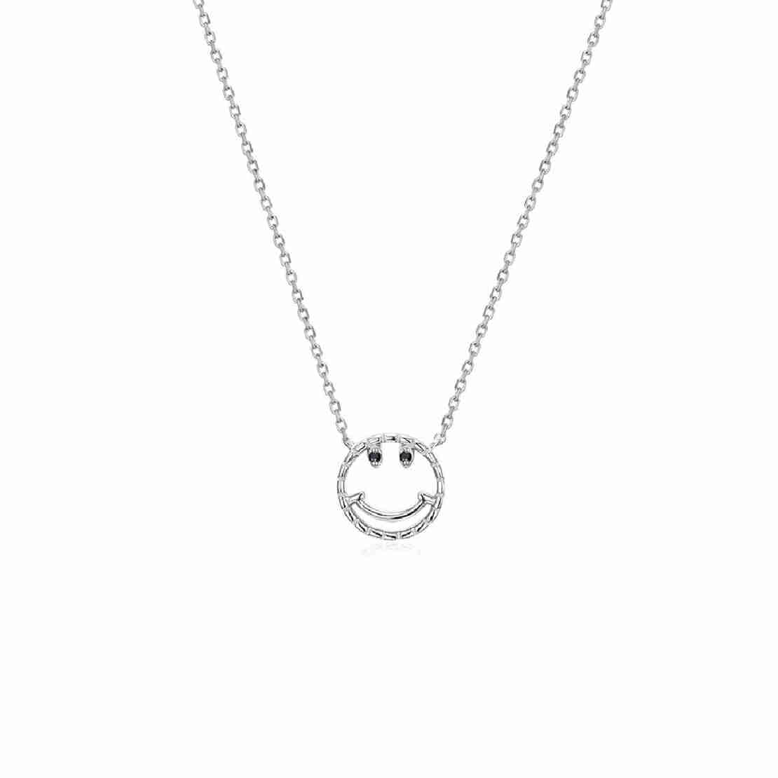 Сребърно колие Смайли с кристали кубичен циркон | колекция Delicate Silver