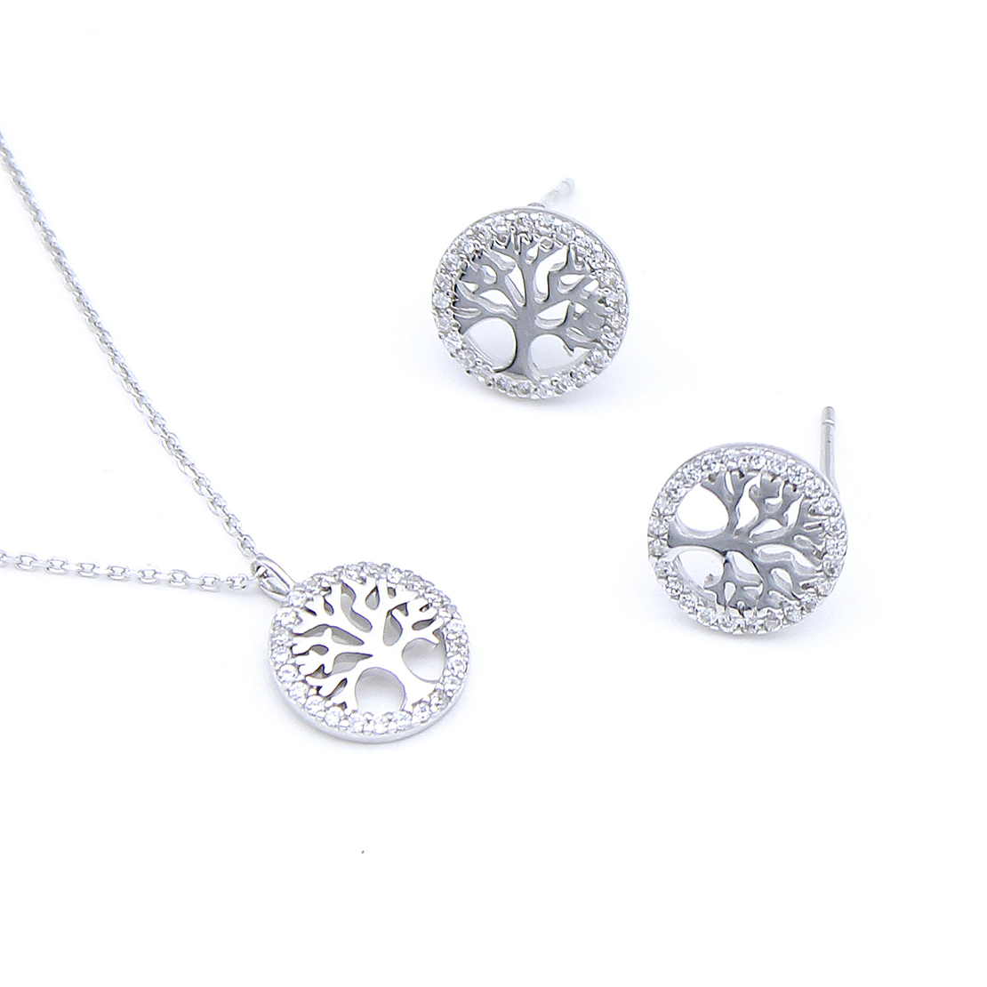 Нежен сребърен комплект дървото на живота | колекция Delicate Silver