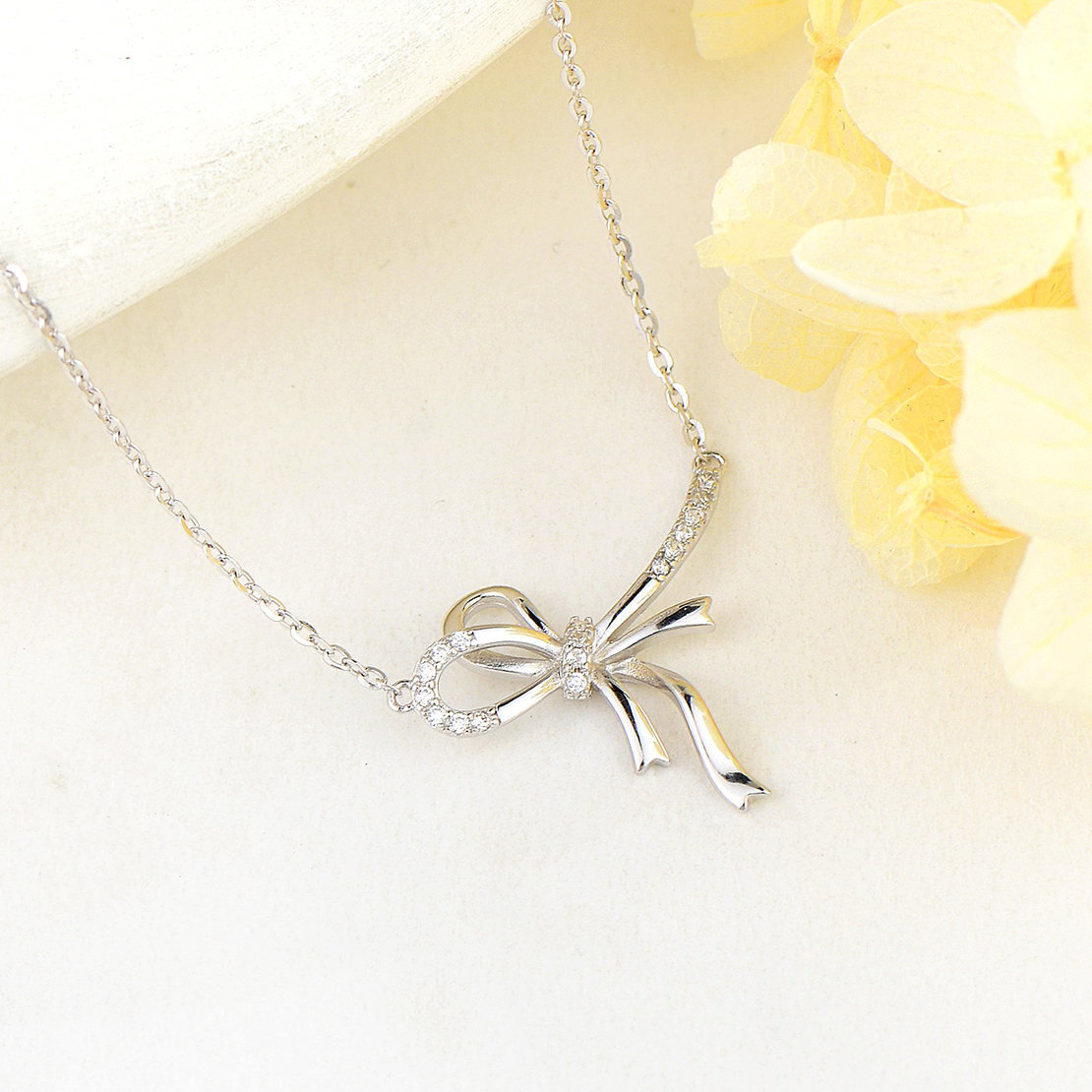 Сребърно колие Панделка 2700000051528 | колекция Delicate Silver