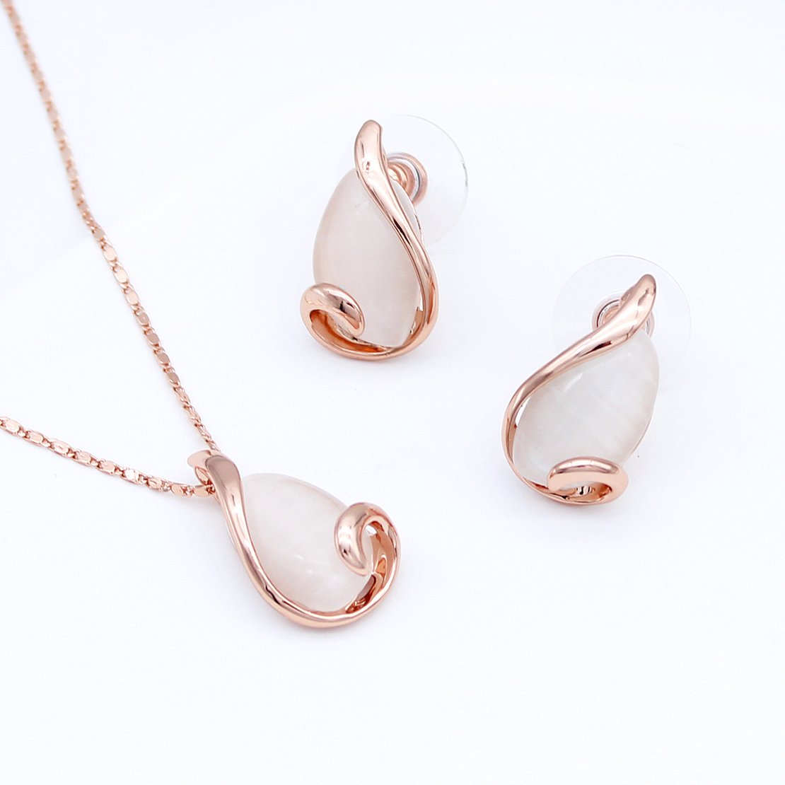 Комплект розово позлатяване котешко око 2610000004854 | Колекция Rose Gold