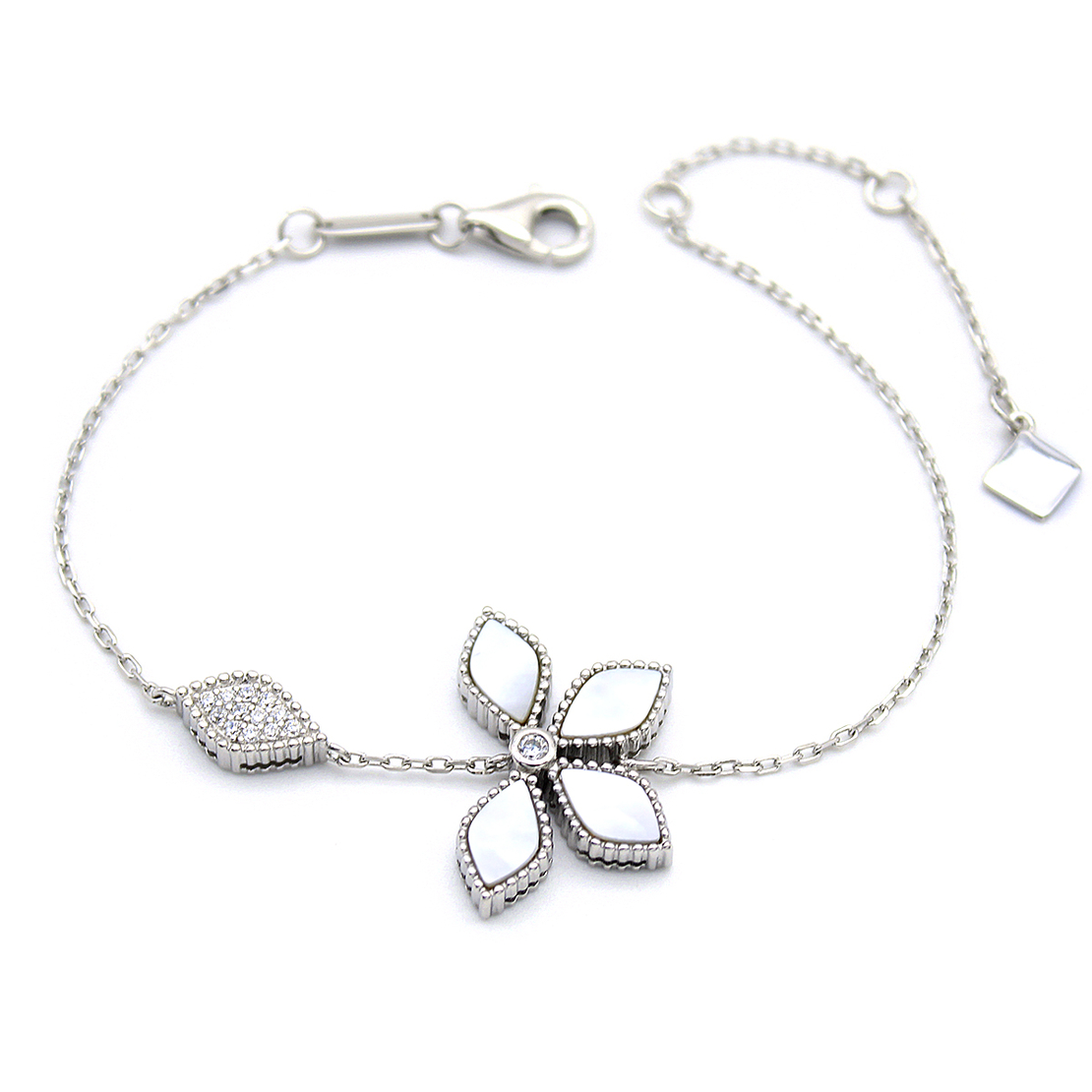 Сребърна гривна със седеф | колекция Delicate Silver