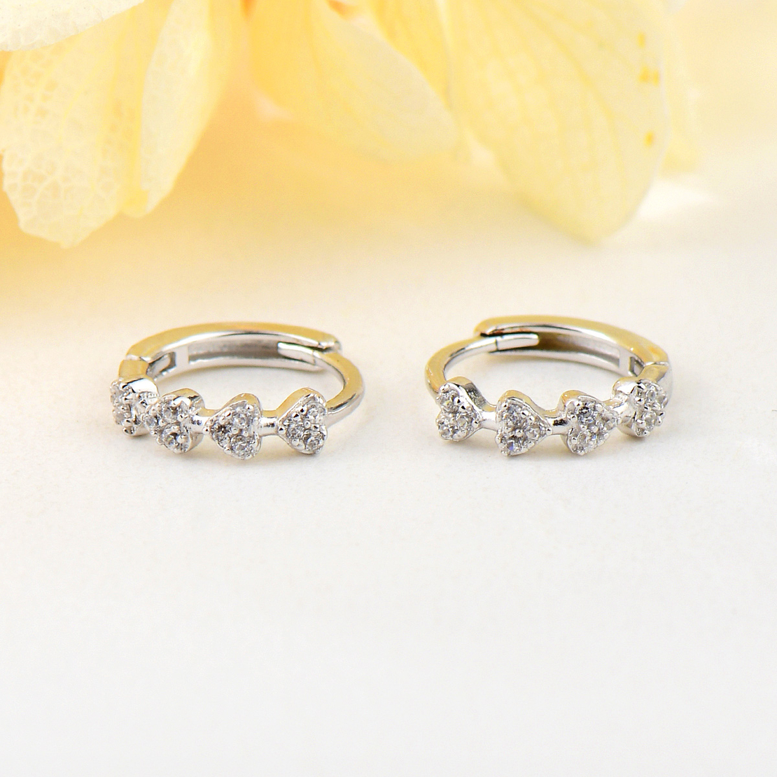 Сребърни обеци Халки с родий 2700000052778 | колекция Delicate Silver