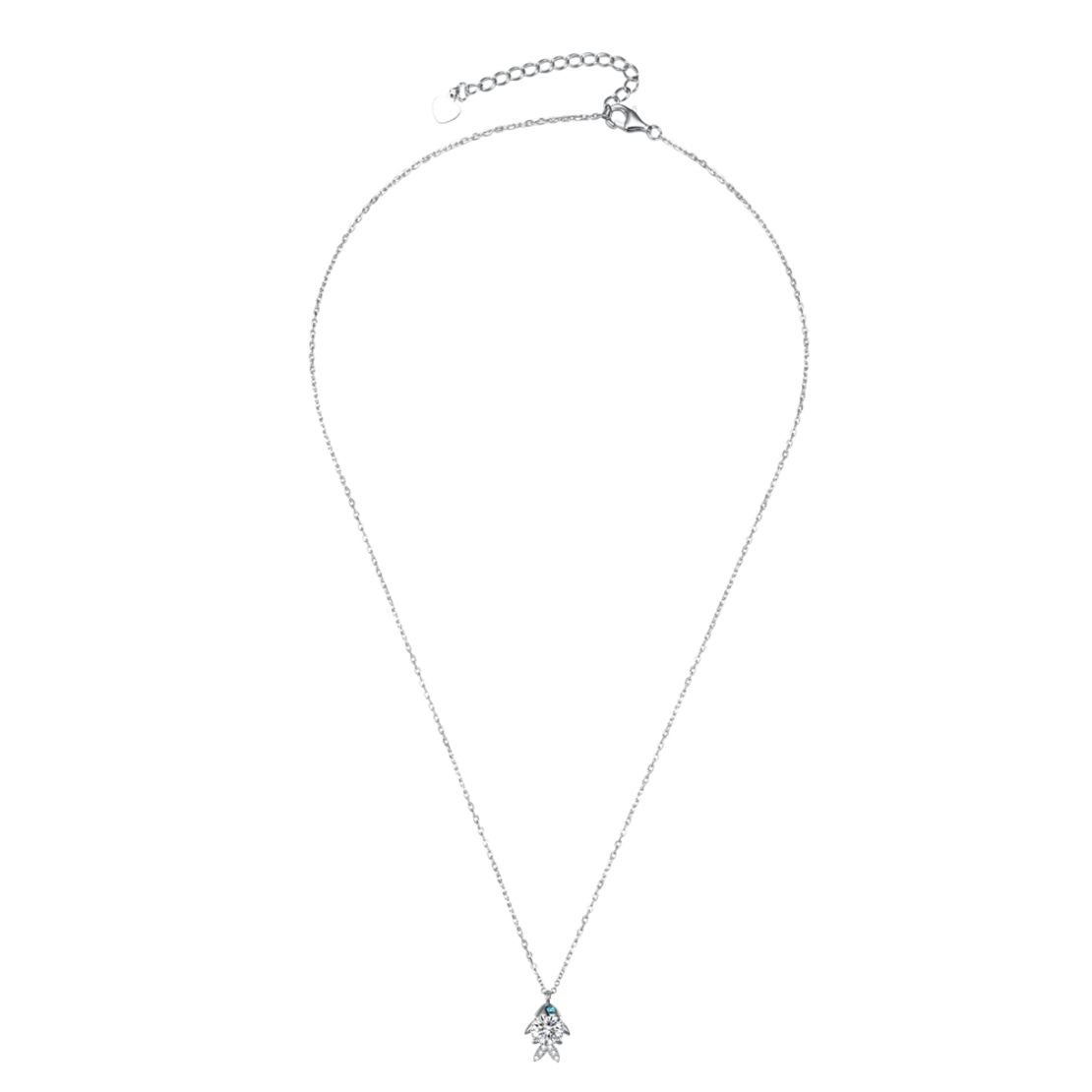 Сребърно колие риба Swarovski Crystals | колекция Delicate Silver