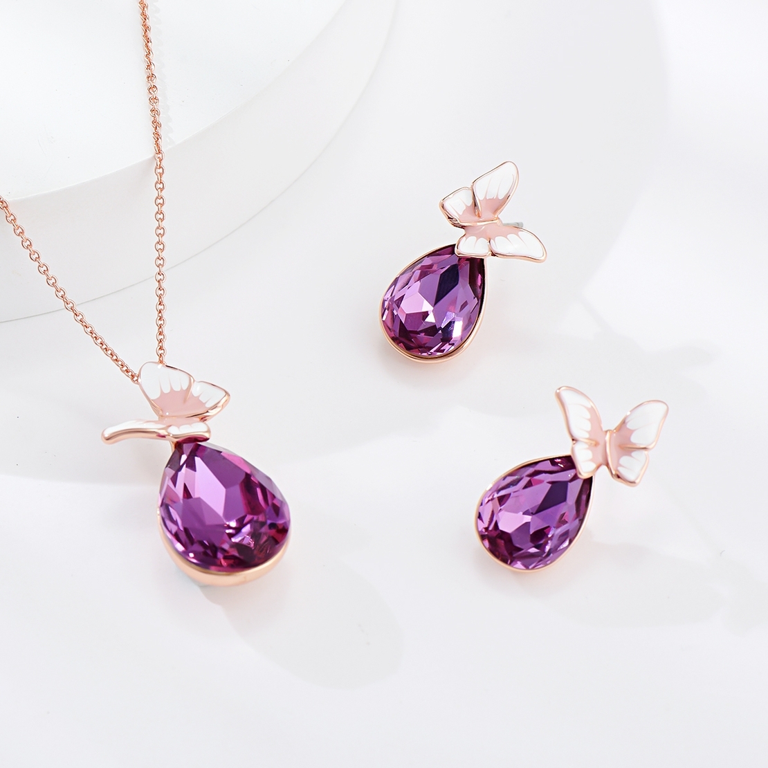 Комплект розово позлатяване с кристали Swarovski 2600000014410 | Колекция Rose Gold