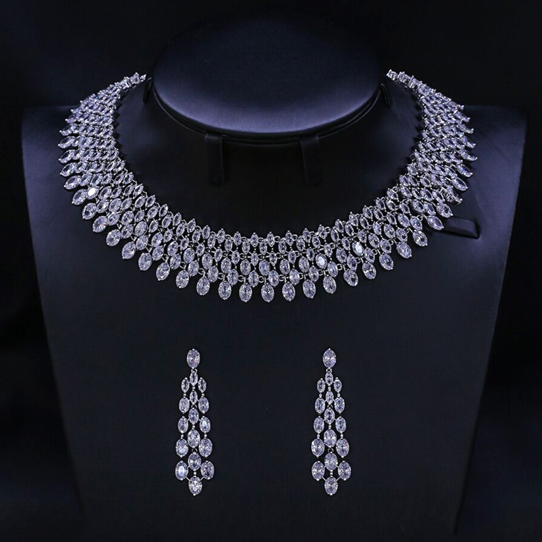 Комплект бяло позлатяване 18К с кристали Swarovski - LSS30 2610000000627 | Колекция Luxury Secret