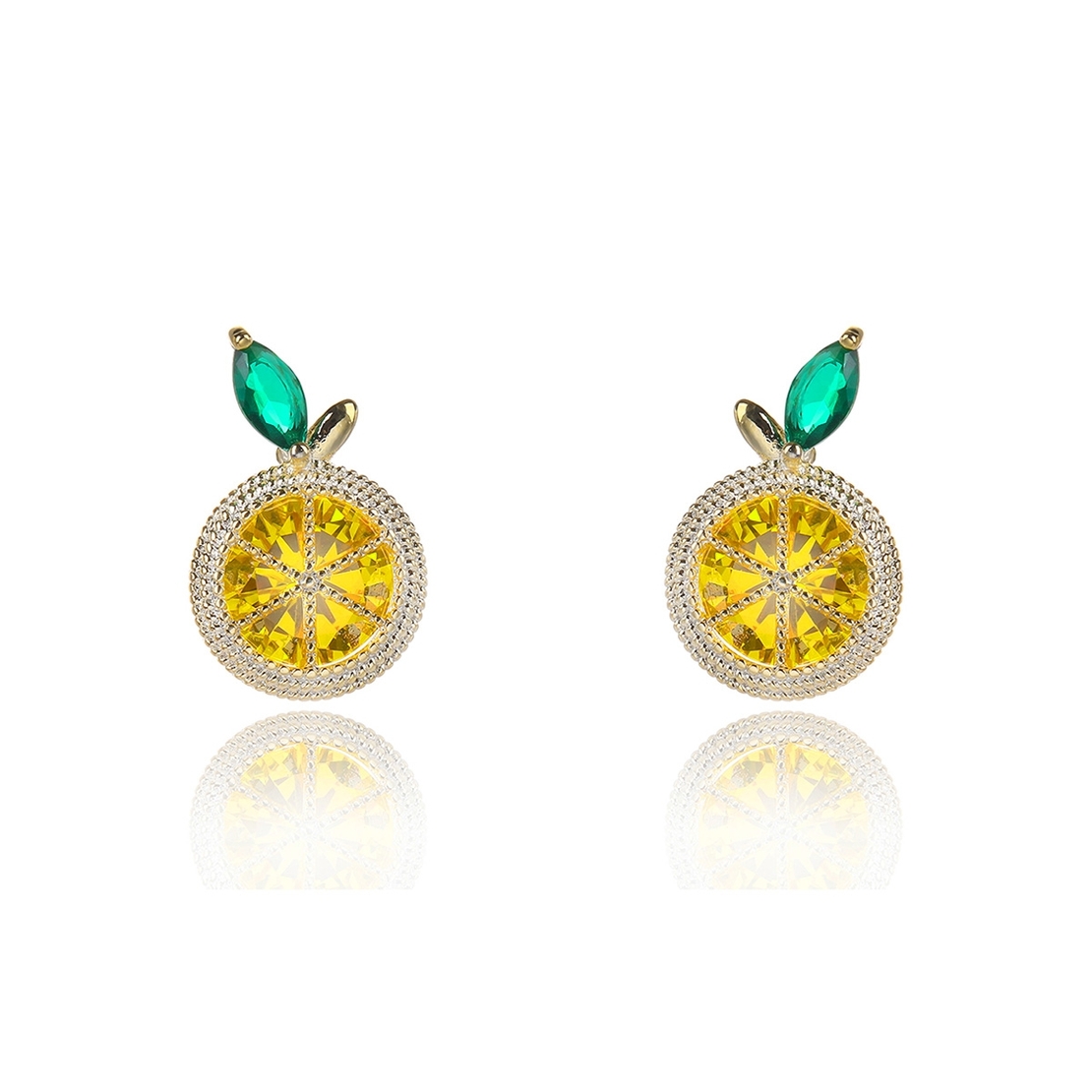 LEMON YELLOW GOLD PLATED EARRINGS