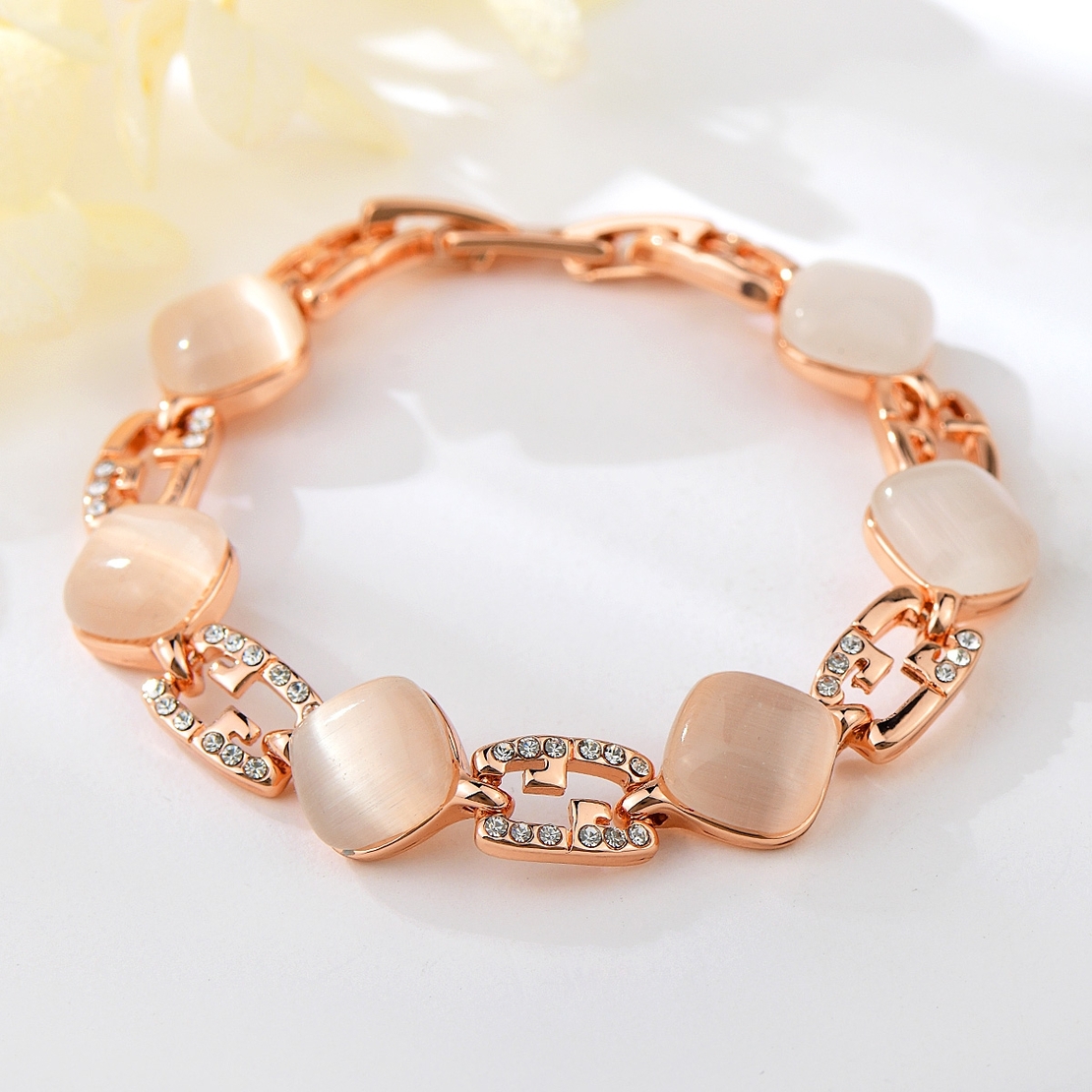 Гривна розово позлатяване котешко око 2200000015839 | Колекция Rose Gold