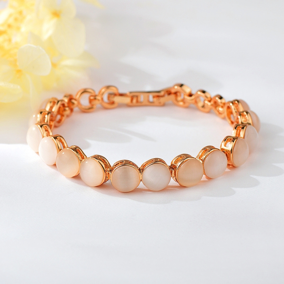 Гривна розово позлатяване котешко око 2200000011718 | Колекция Rose Gold
