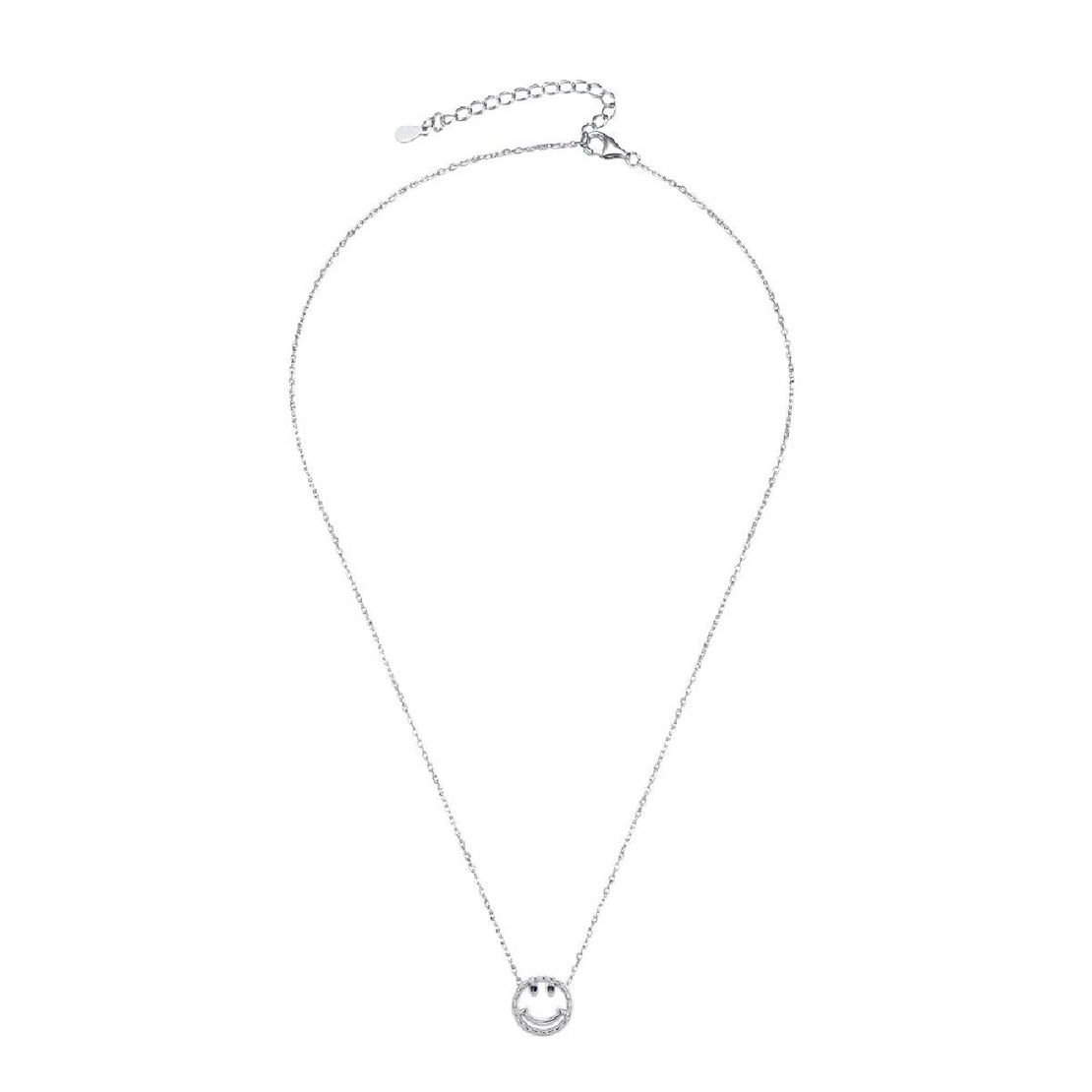 Сребърно колие Смайли с кристали кубичен циркон | колекция Delicate Silver