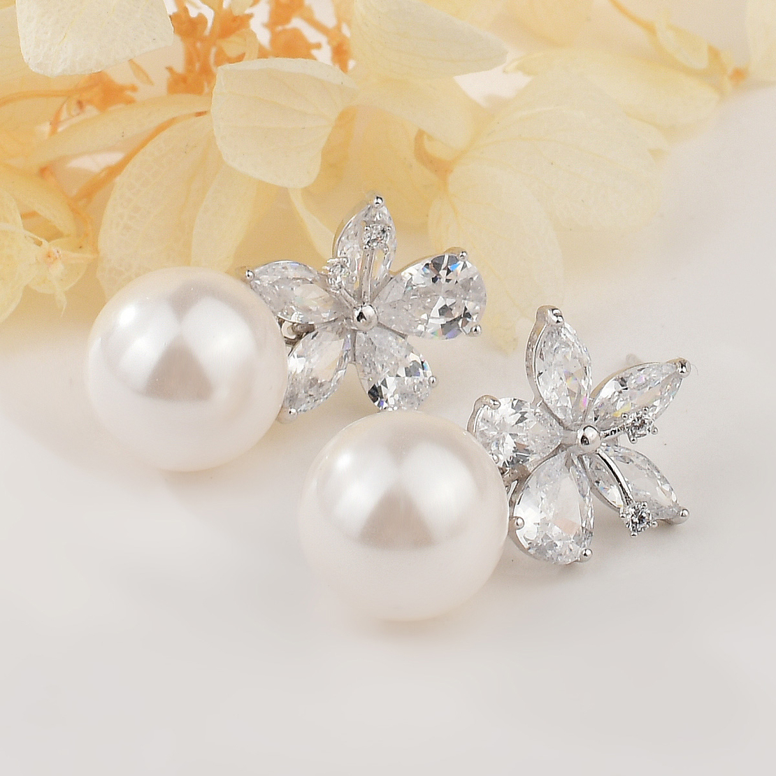 Ежедневни сребърни обеци с перли 2700000062654 | колекция Delicate Silver