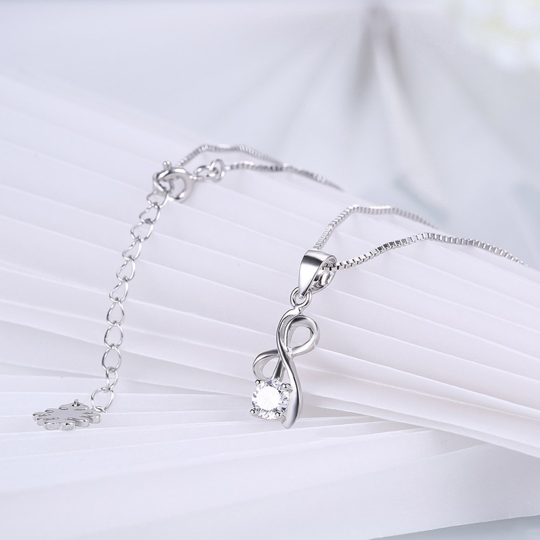 Сребърно колие панделка Swarovski Crystals | колекция Delicate Silver
