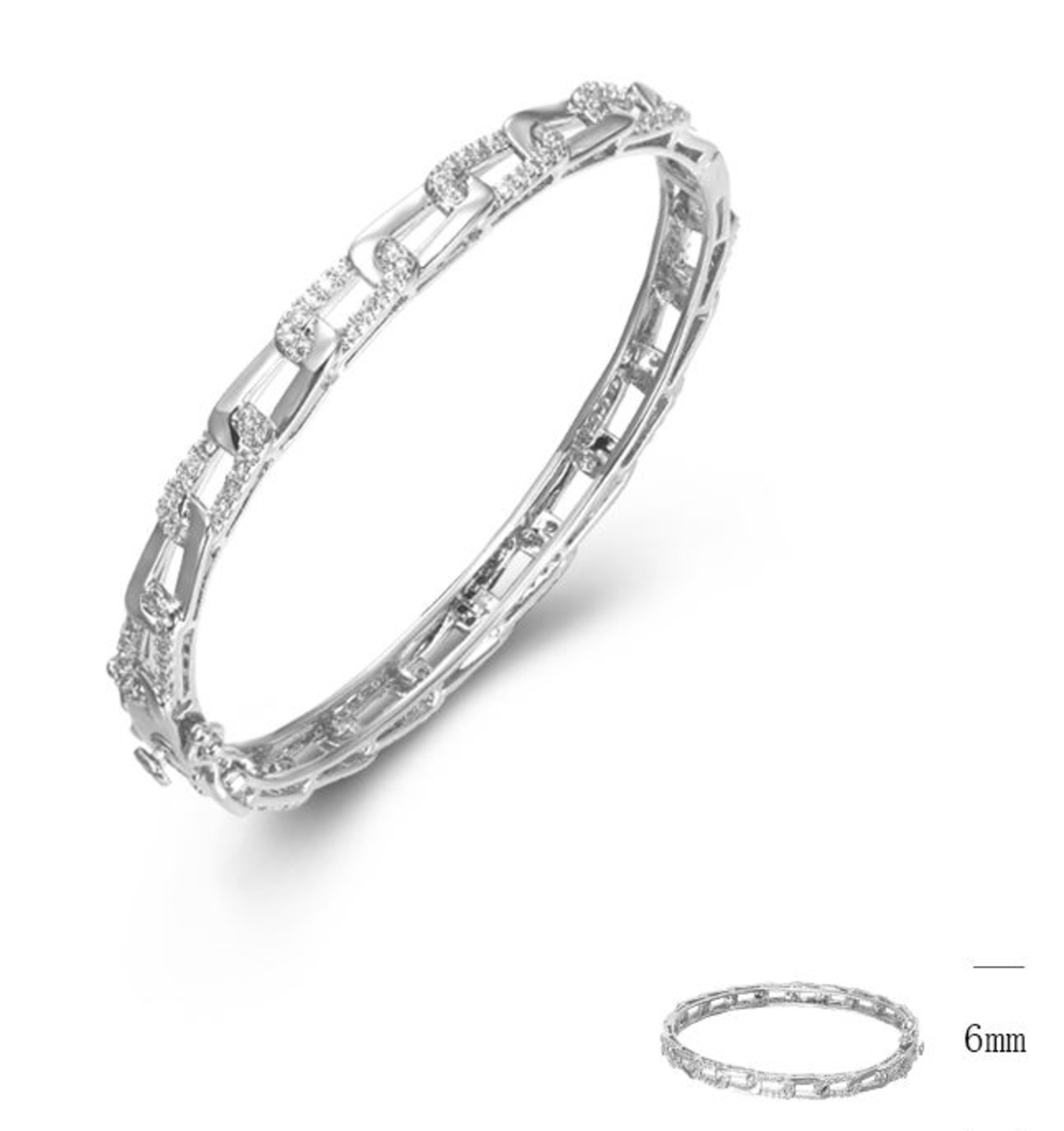Сребърна гривна Верига с платина | Колекция Silver Premium
