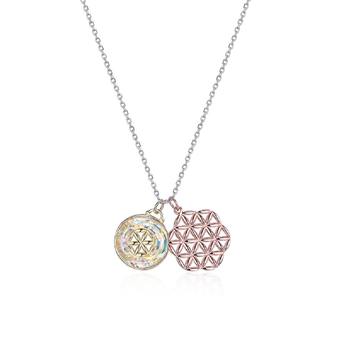 Сребърно колие с медальон розово позлатяване | колекция Delicate Silver