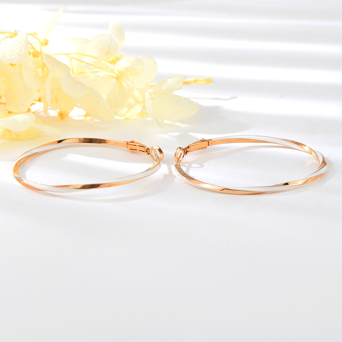 Сребърни обеци Халки с розово позлатяване 2700000044698 | колекция Delicate Silver