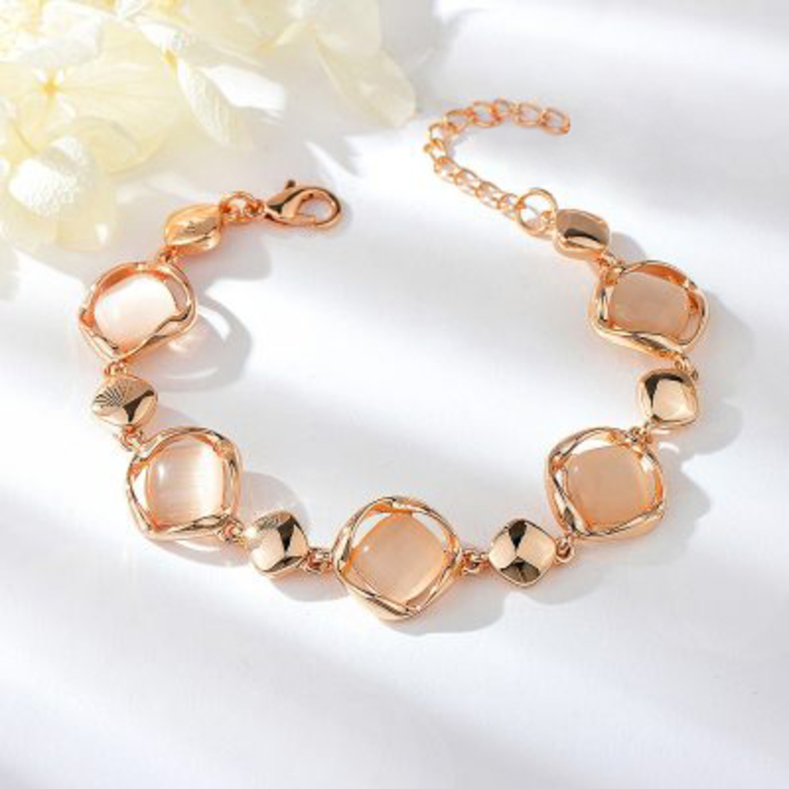 Гривна розово позлатяване с котешко око 2200000015068 | Колекция Rose Gold