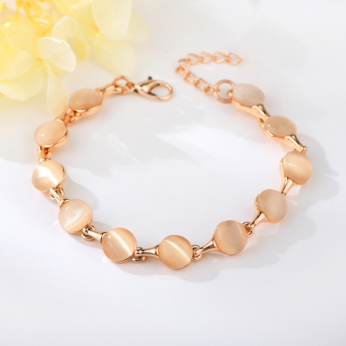 Гривна розово позлатяване котешко око 2200000015327 | Колекция Rose Gold
