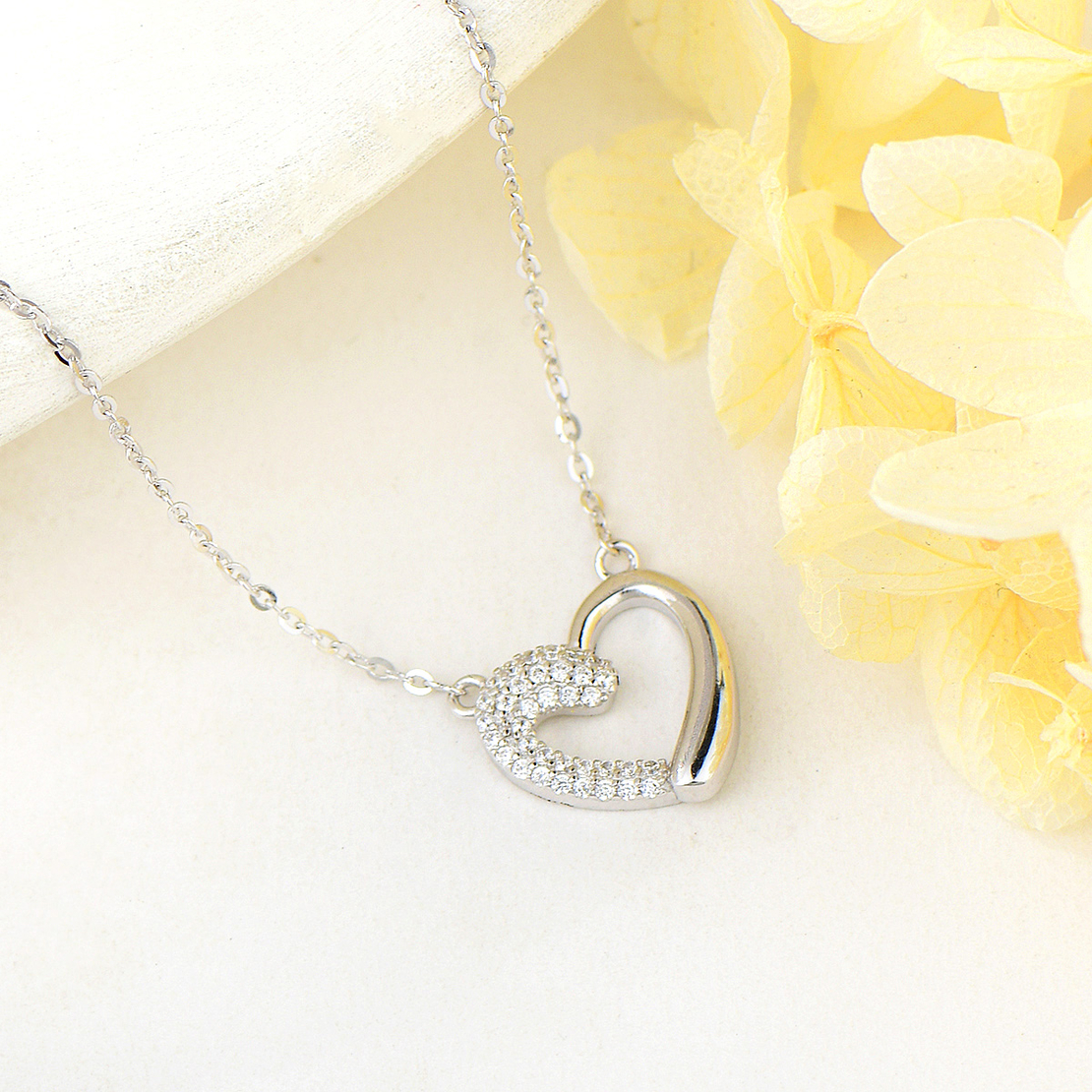 Сребърно колие сърце 2700000051283 | колекция Delicate Silver