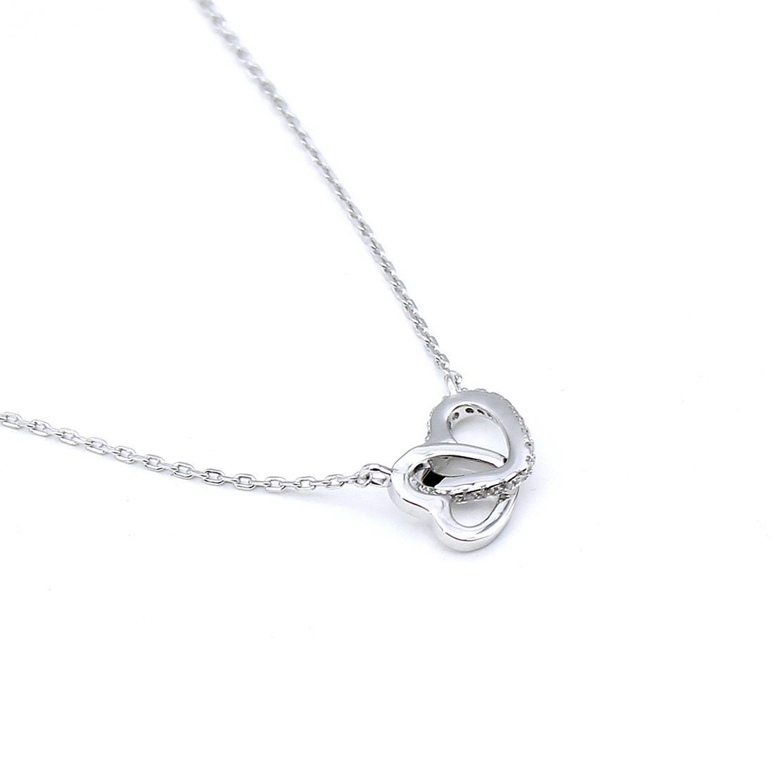 Нежно сребърно колие преплетени сърца | колекция Delicate Silver
