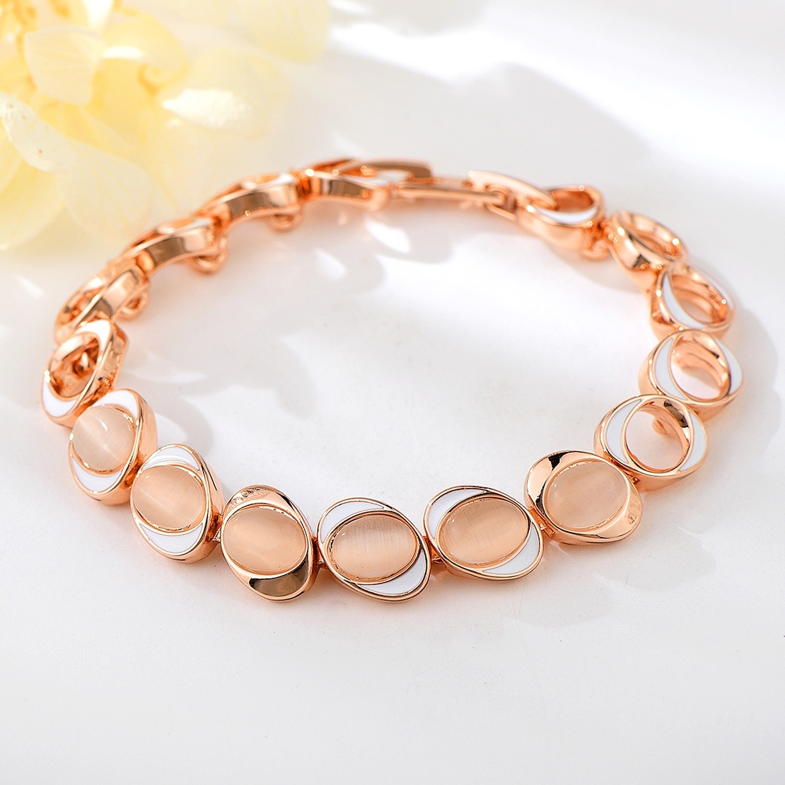 Гривна розово позлатяване с котешко око 2200000015761 | Колекция Rose Gold