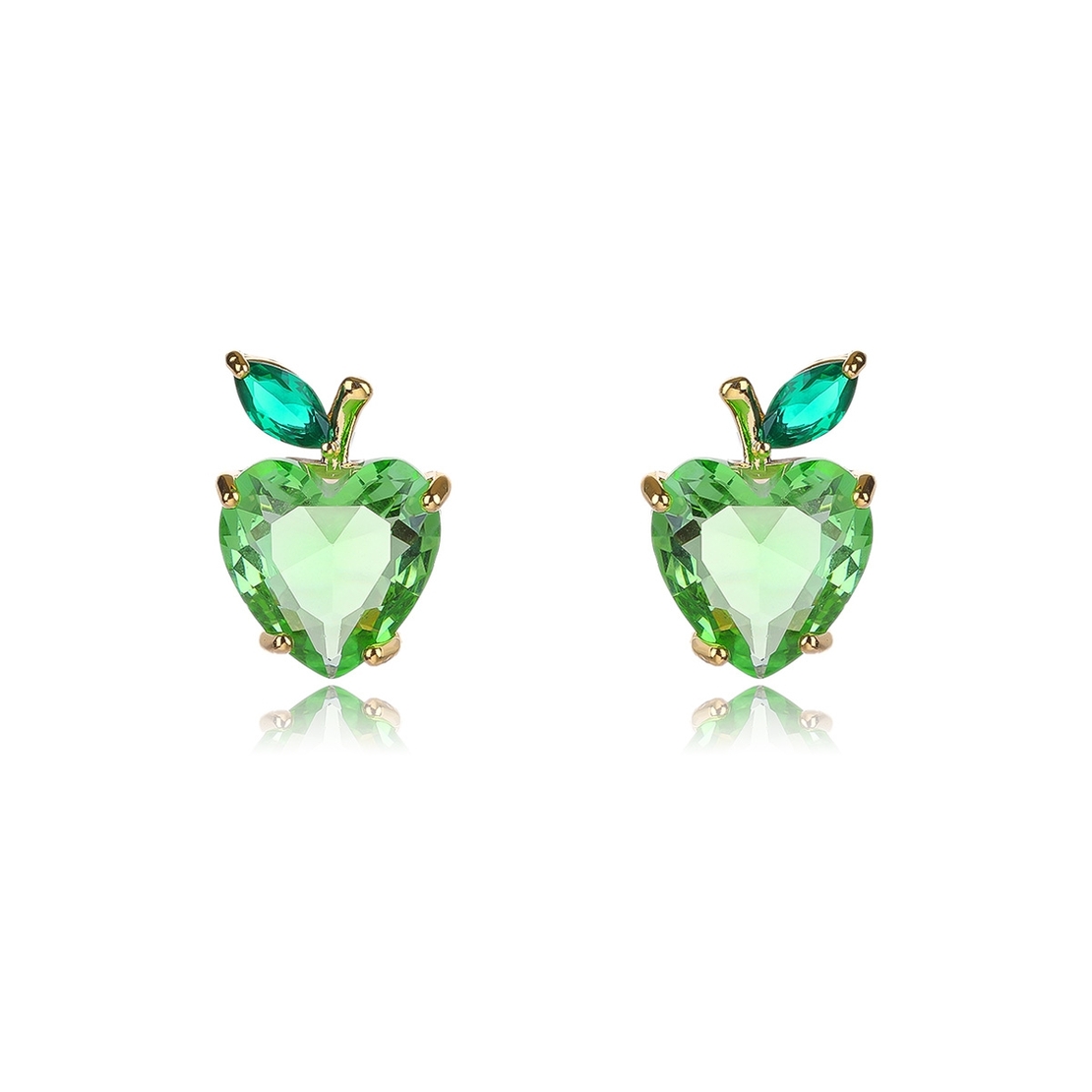 GREEN APPLE ROSE GOLD PLATED EARRINGS