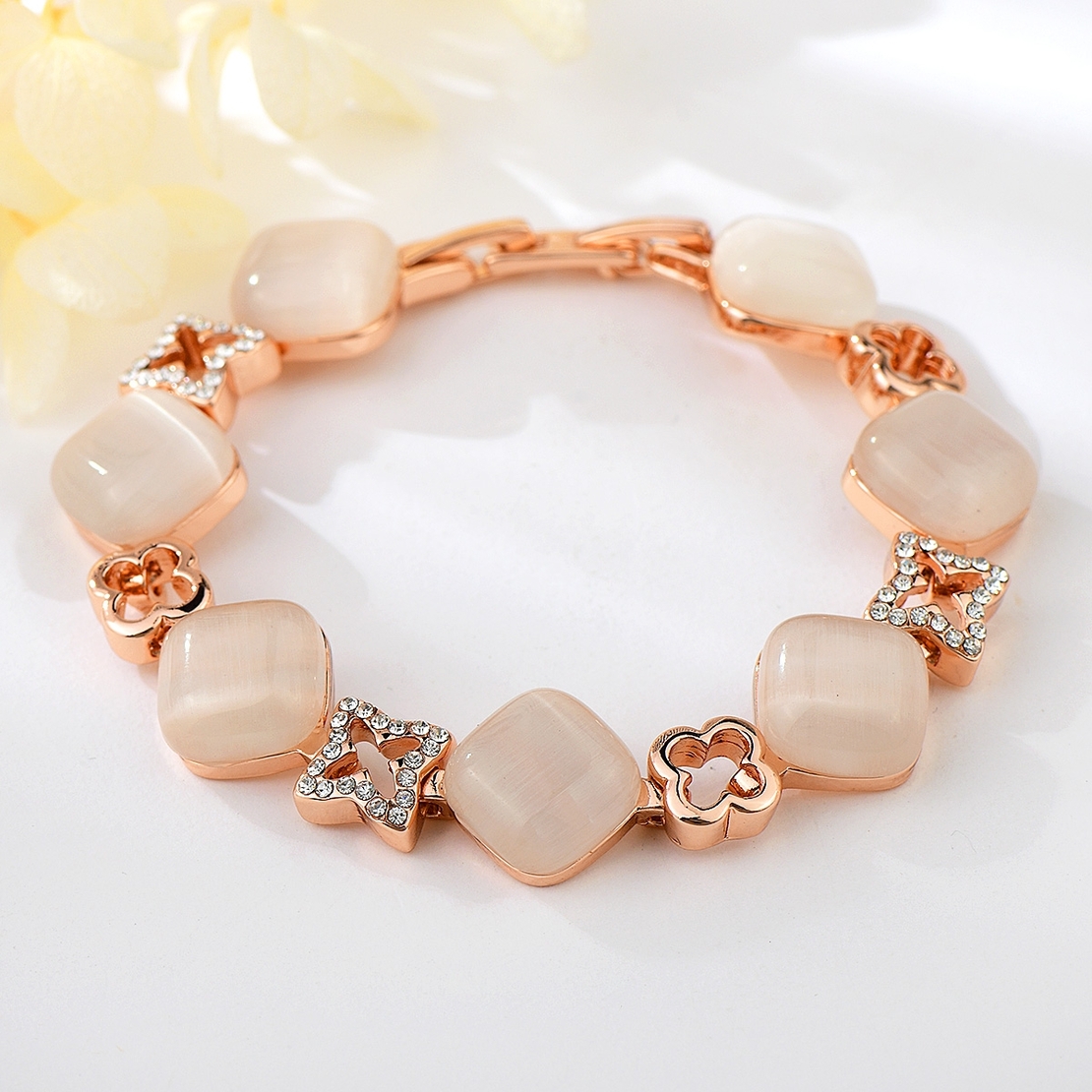 Гривна розово позлатяване котешко око 2200000015808 | Колекция Rose Gold
