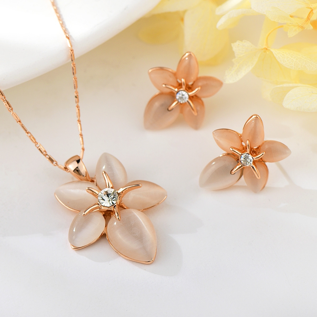 Комплект розово позлатяване цветя 2610000002072 | Колекция Rose Gold