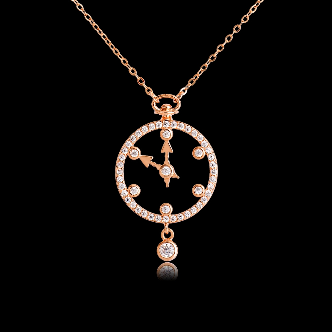 Колие розово позлатяване часовник | Колекция Rose Gold