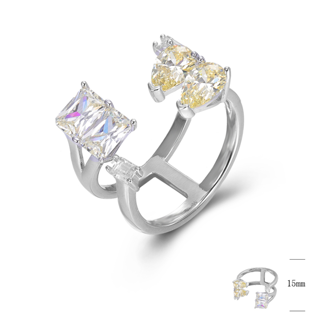 Сребърен пръстен Цвят цитрин SJ44799-K | Колекция Silver Premium
