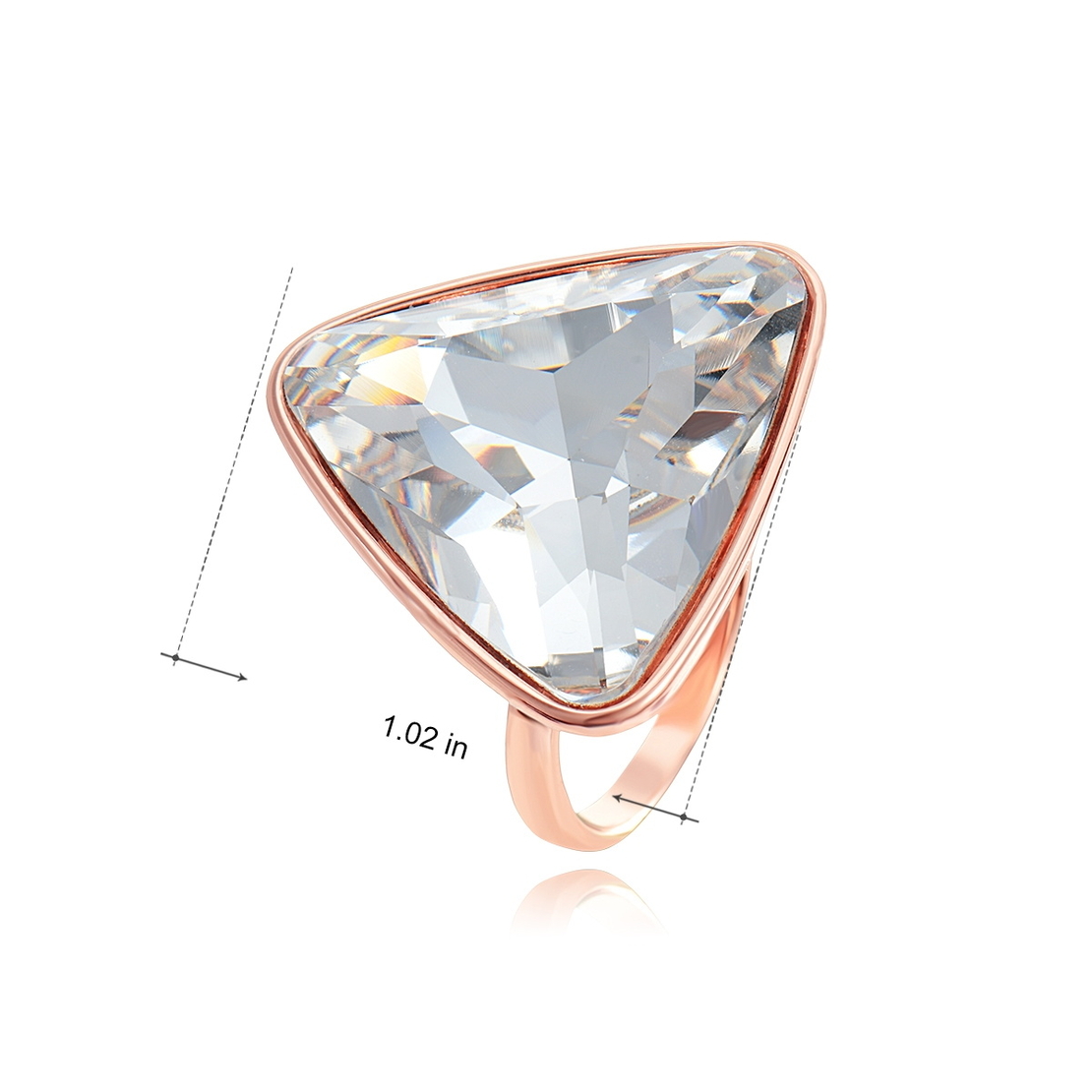 Пръстен розово позлатяване с кристали Swarovski 1DL083658R | Колекция Rose Gold
