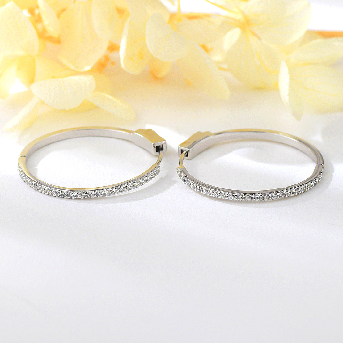 Сребърни обеци Халки с родий 2700000044667 | колекция Delicate Silver