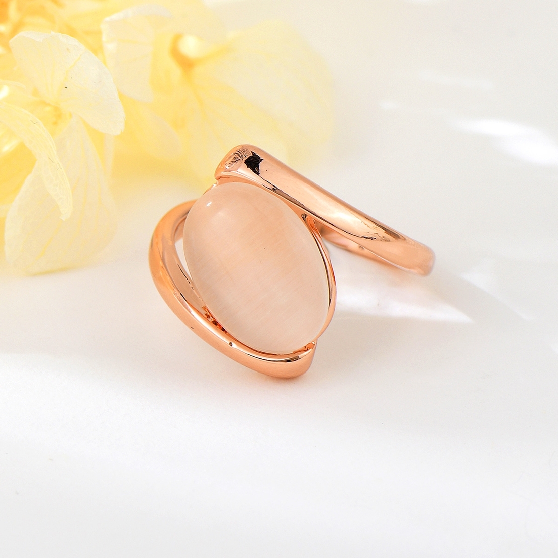 Пръстен розово позлатяване котешко око K300463R | Колекция Rose Gold