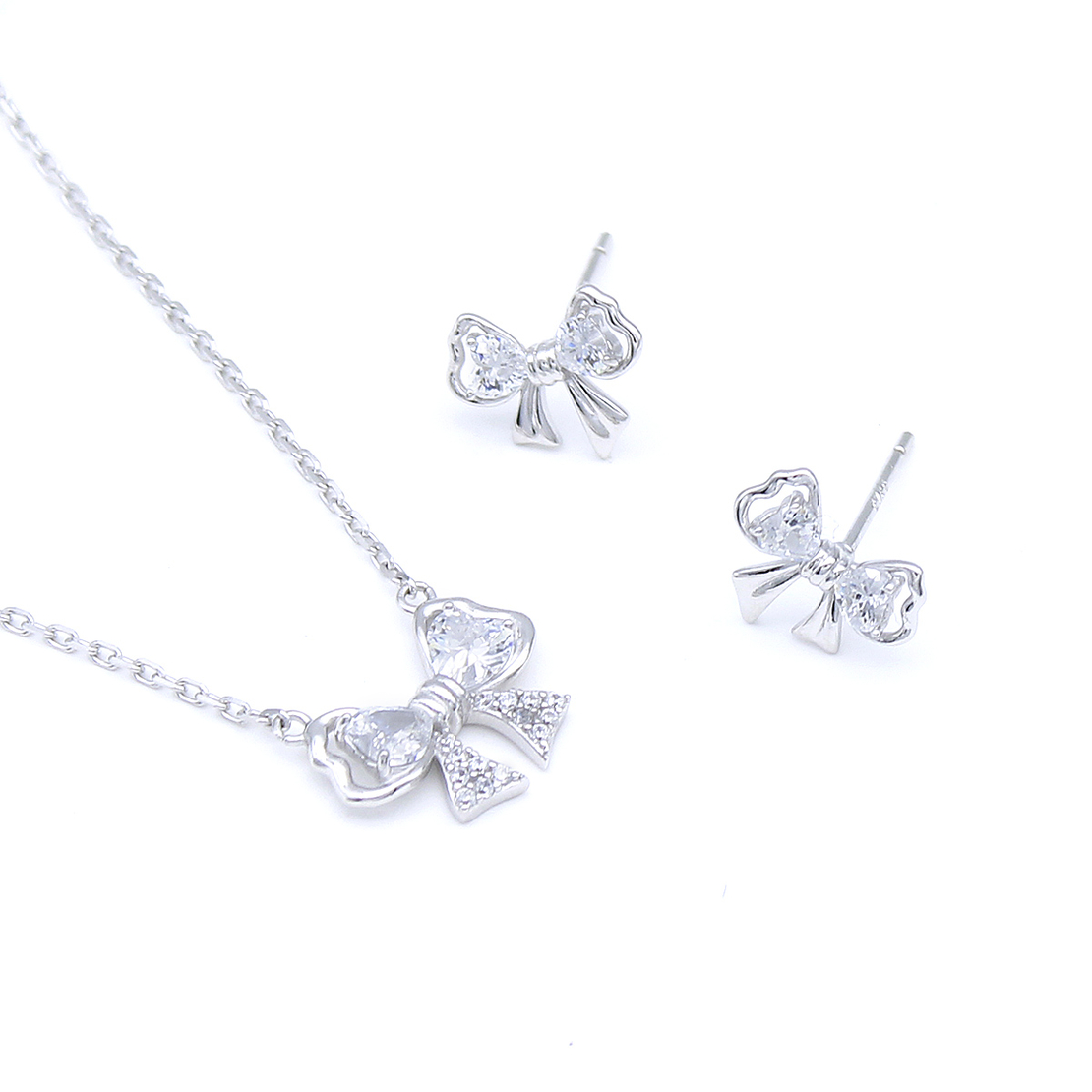 Нежен сребърен комплект панделка | колекция Delicate Silver