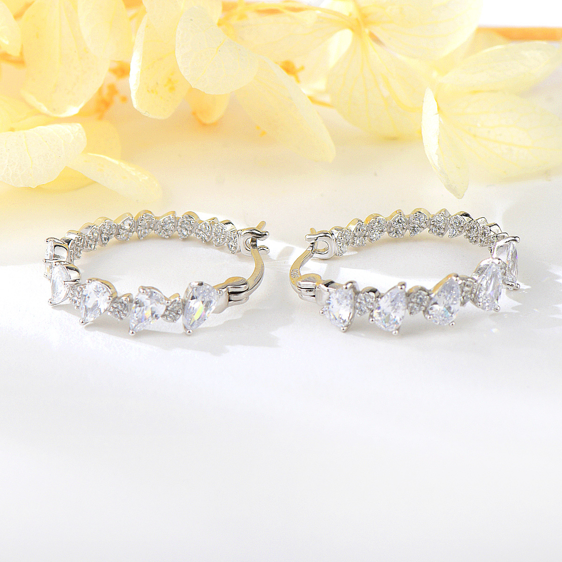 Сребърни Обеци Халки с родий 2700000045060 | колекция Delicate Silver