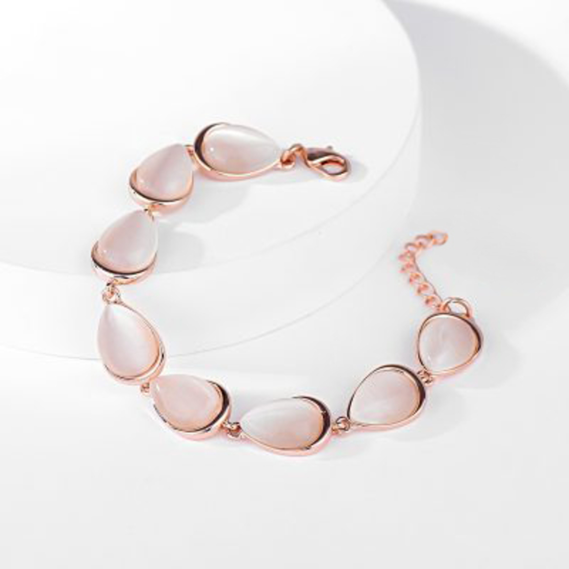 Гривна розово позлатяване с камък котешко око 2200000015082 | Колекция Rose Gold