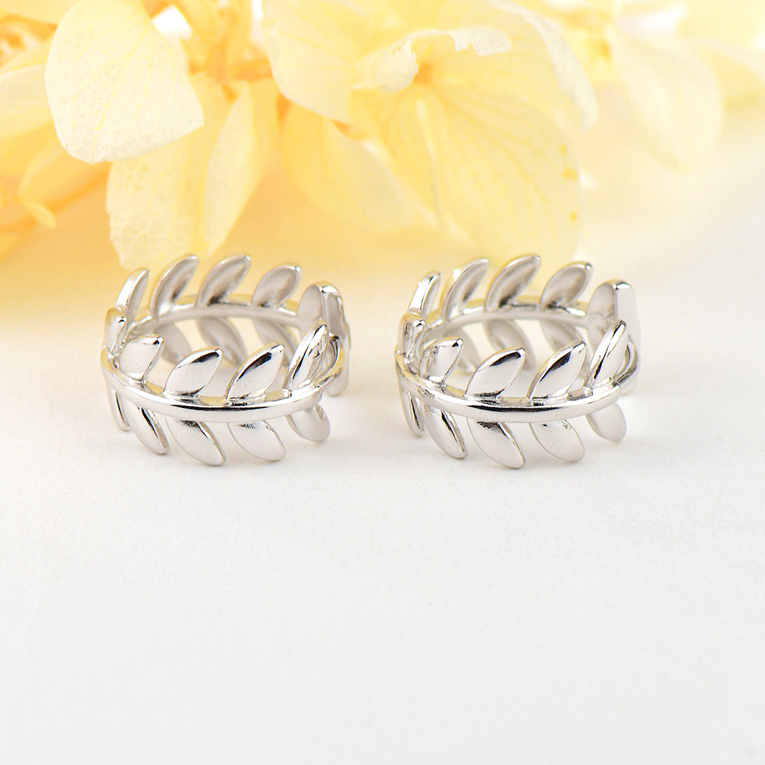 Сребърни обеци Клонче с родий 2700000052952 | колекция Delicate Silver