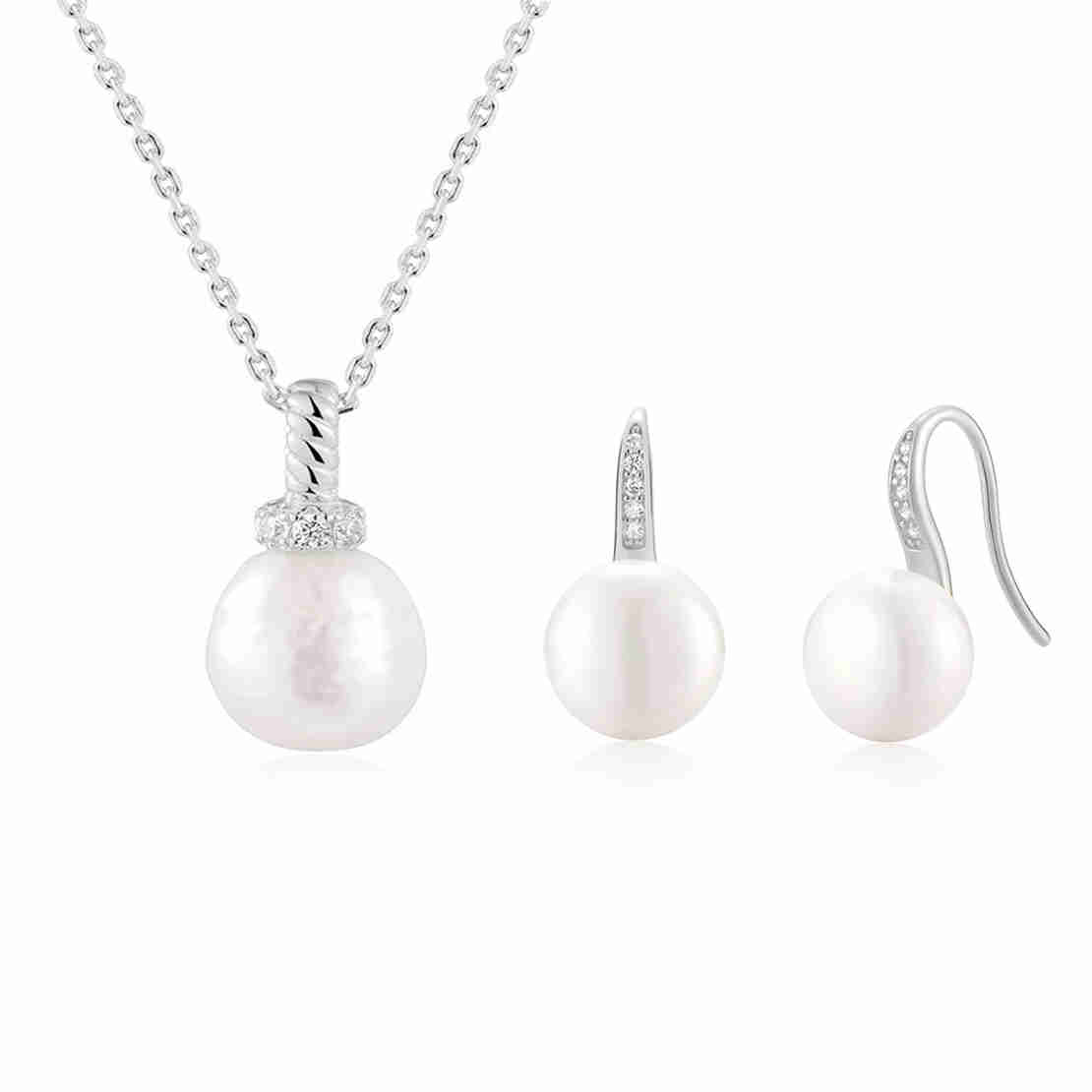 Сребърен комплект с перли | колекция Delicate Silver