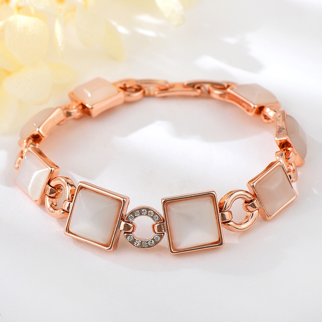 Гривна розово позлатяване котешко око 2200000015846 | Колекция Rose Gold