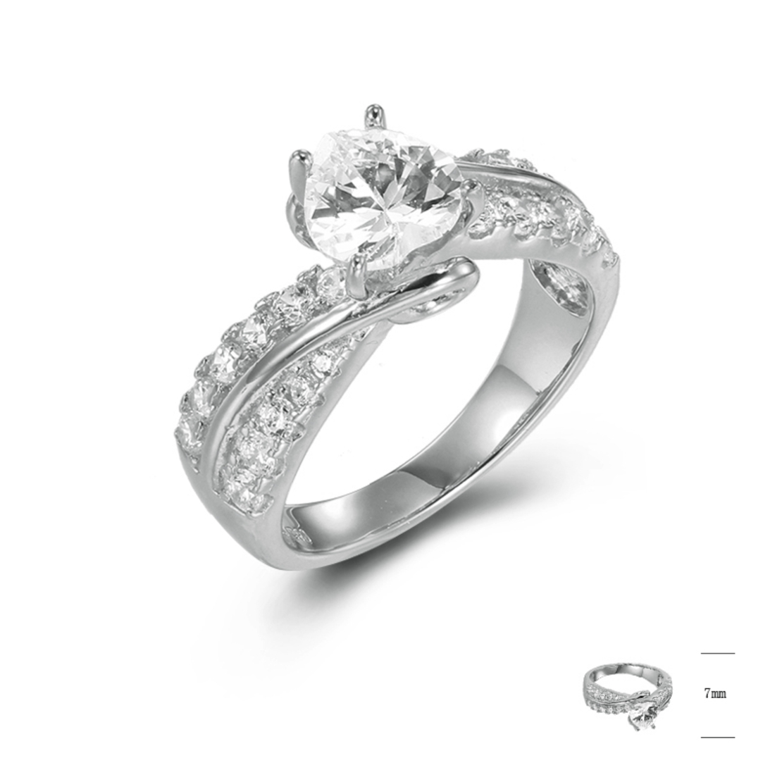 Сребърен пръстен с платина SJ43644R | Колекция Silver Premium