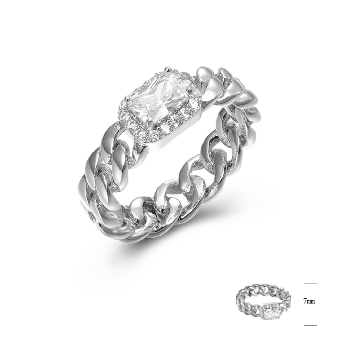 Сребърен пръстен Верига | Колекция Silver Premium