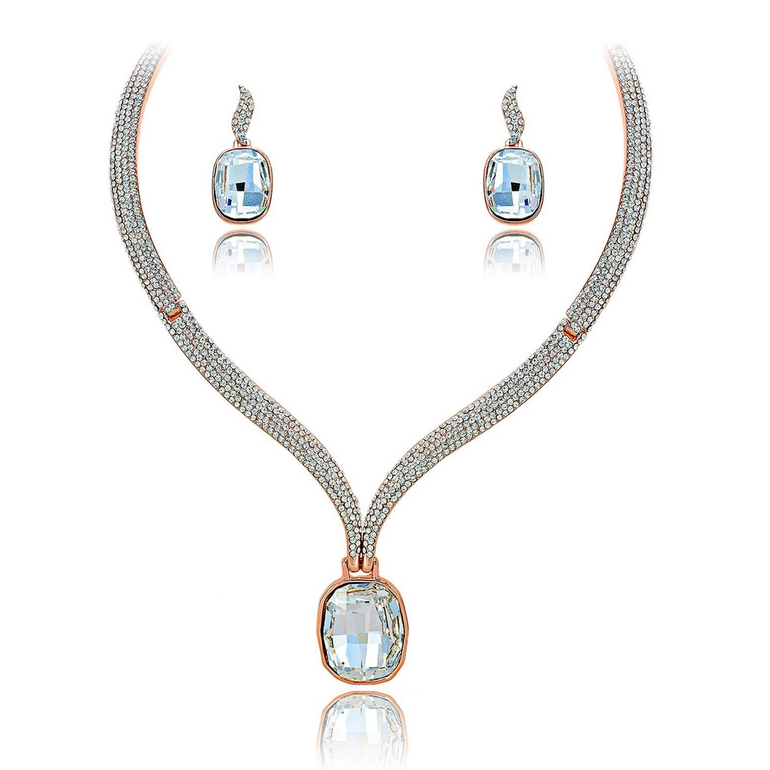 Комплект розово позлатяване с кристали Swarovski- LSS50 | Колекция Rose Gold
