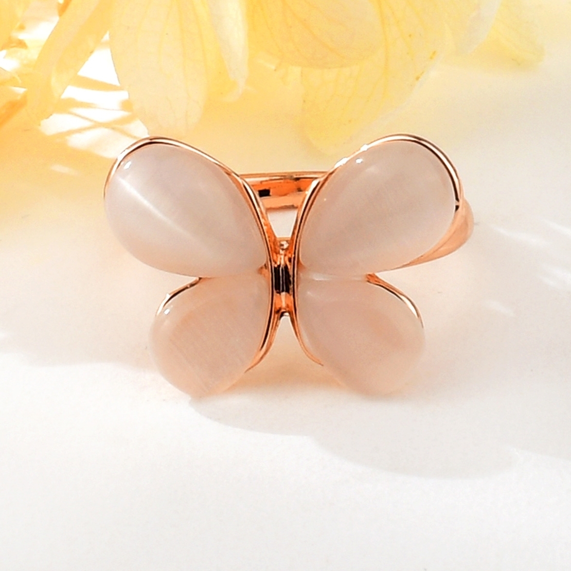 BUTTERFLY ROSE GOLD PLATED RING