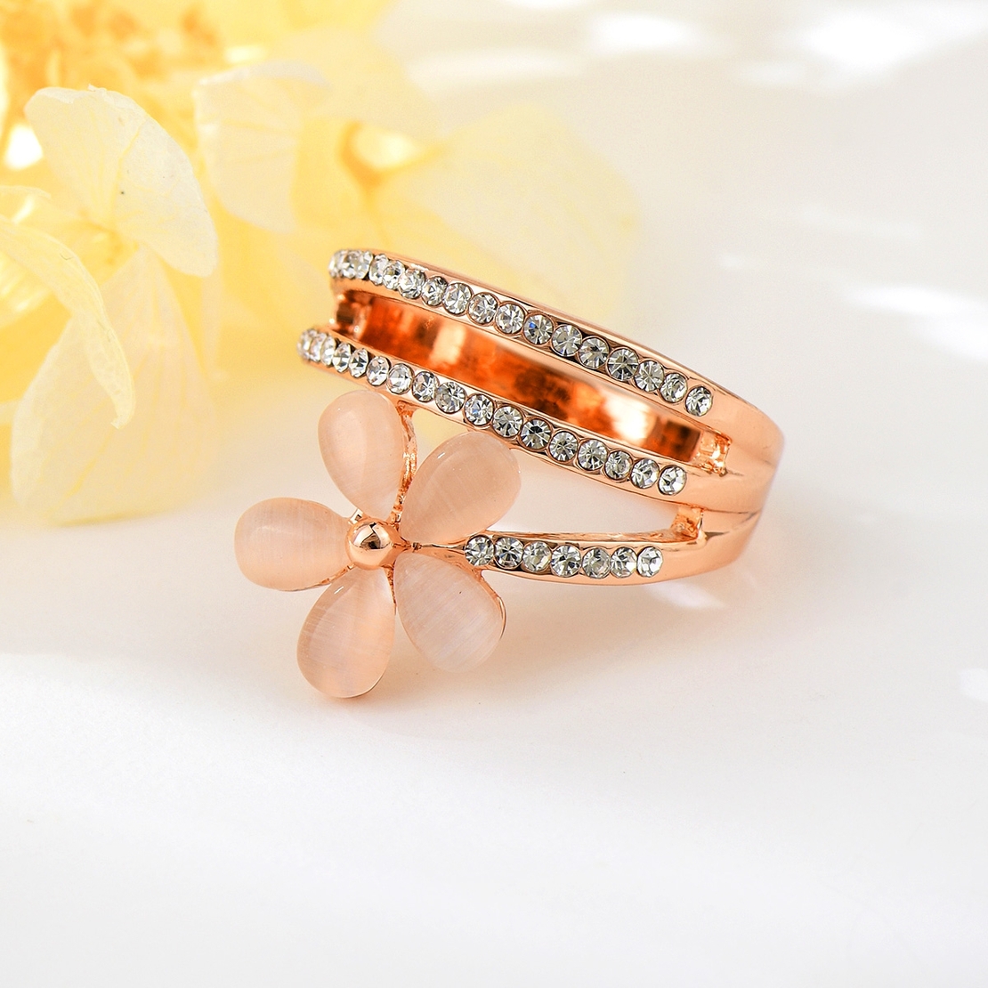 Пръстен розово позлатяване цветче K300458R | Колекция Rose Gold